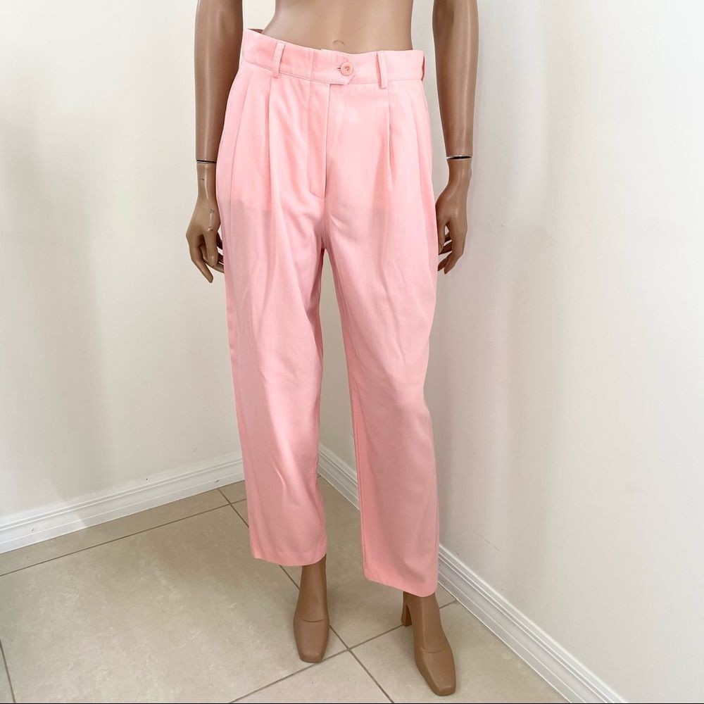 Escada Margaretha Ley Vintage Pink Wool Pants 36